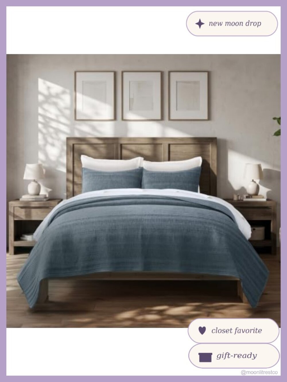 Ruched Velvet Quilt Set Queen 3-Piece Channel Quilted Bedspread Shams